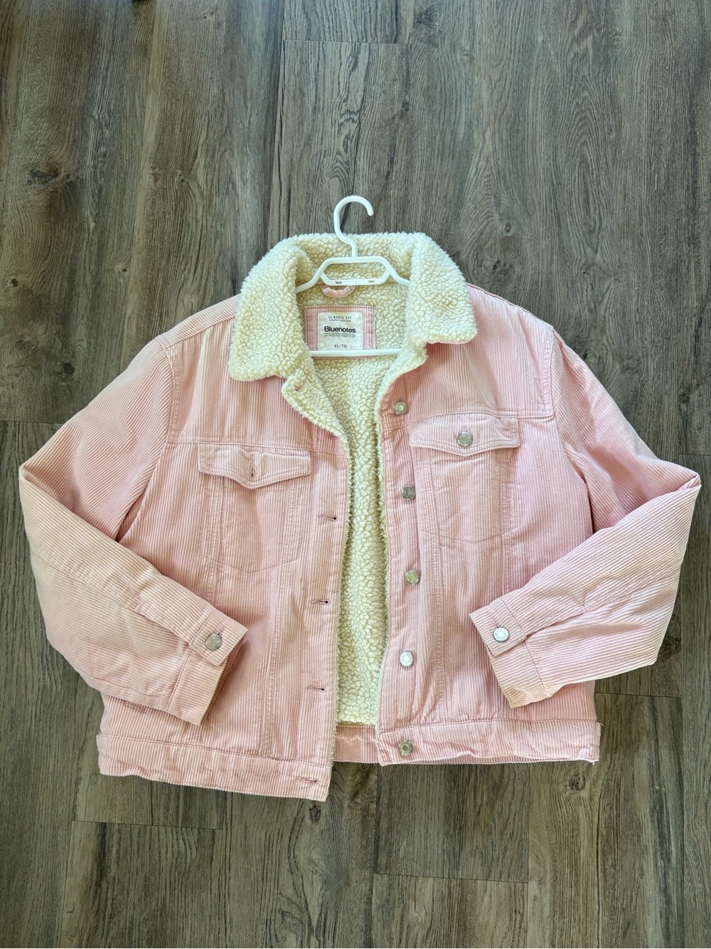 Bluenotes Pink Corduroy Jacket with Cream Sherpa Lining